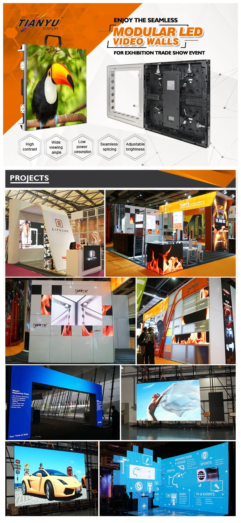 Full Color Indoor TV Panel P2.81 LED Video Wall LED Panel