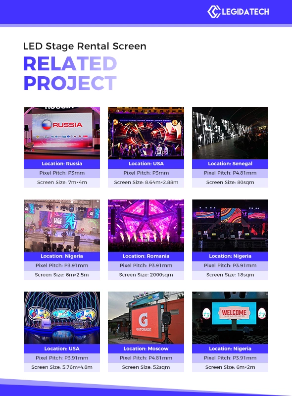 Legidatech Indoor Outdoor Curved Rental LED Screen Display Virtual Production LED Wall Filming TV Studio Broadcast Events Debut Concert