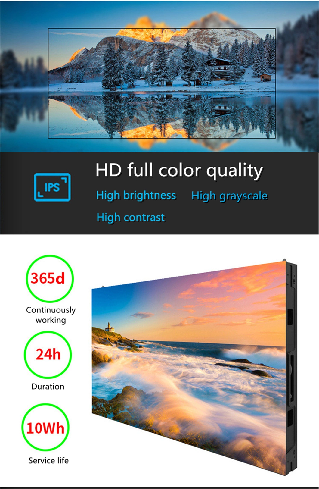 High Refresh 4K HD P1.5 P1.86 P2 P2.5 Indoor Fixed LED Screen Big Clearly TV
