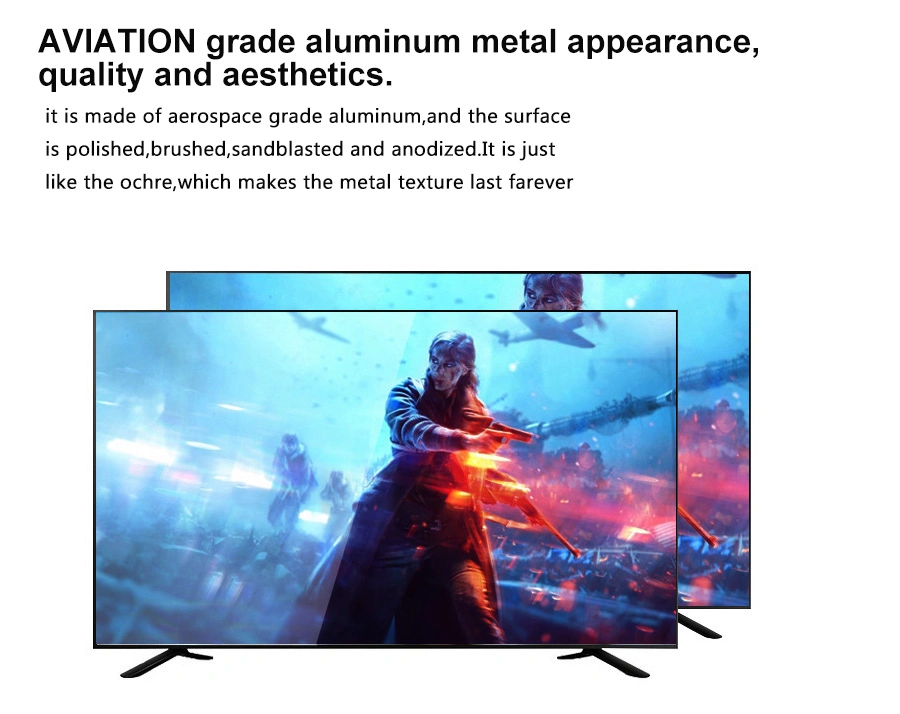 65&quot; Factory Price Metal Cabinet Smart UHD 4K LCD Curved LED Screen TV