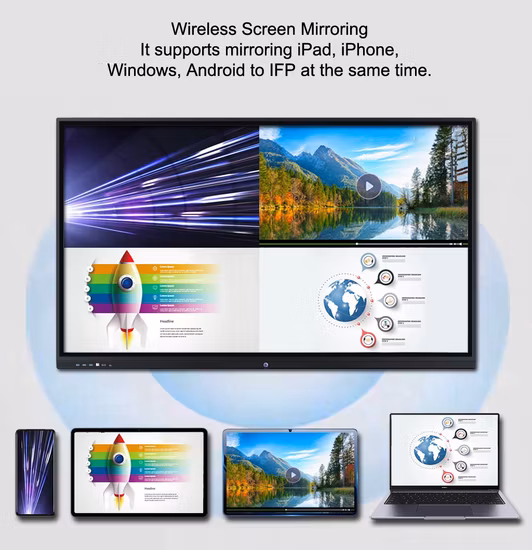 Android Infrared Touch Computer Touch Interactive Flat Smart Board TV LED Miboard Kiosk Conference Meeting Whiteboard Display LCD Screen Ifp 110" Panel